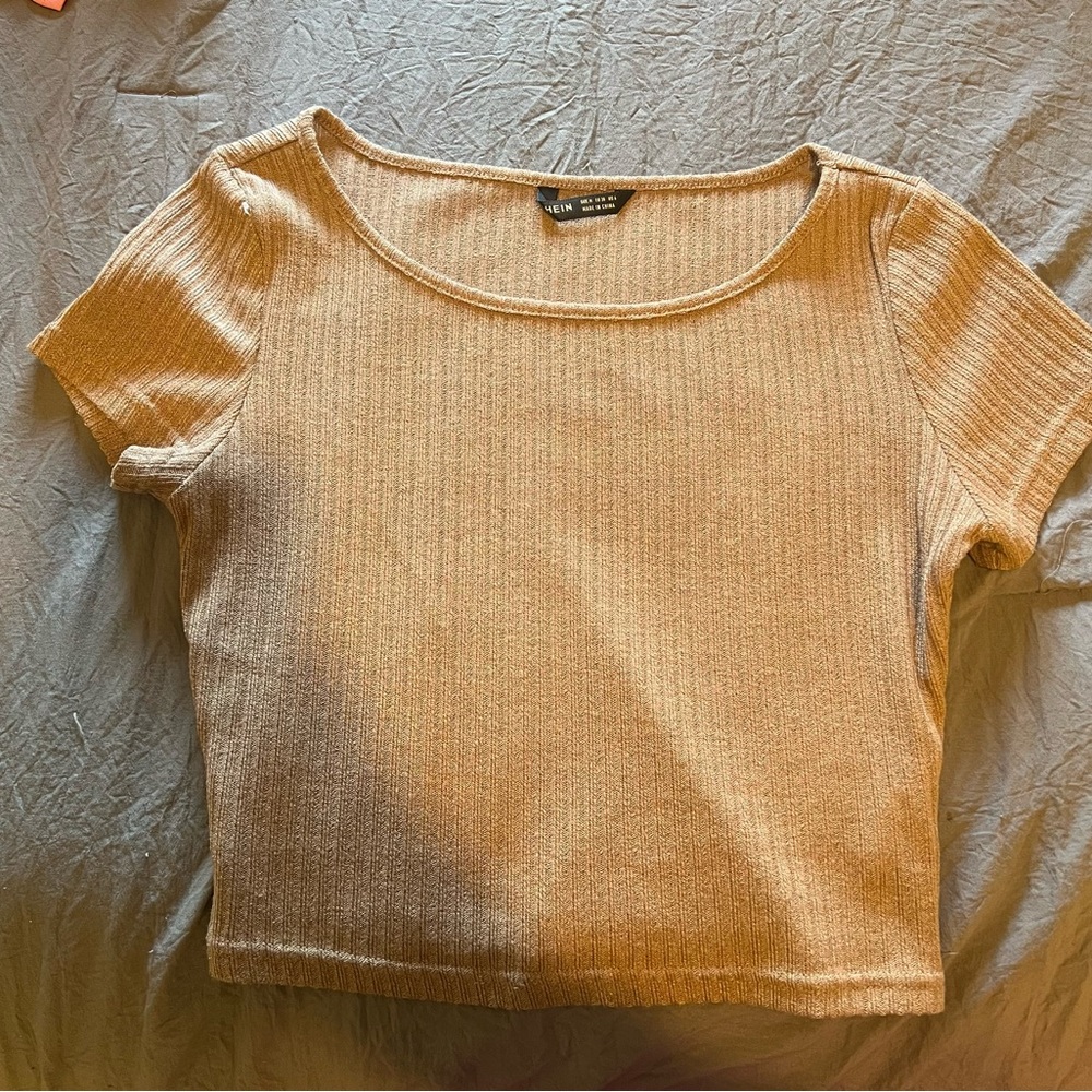 New Look Yellow Ribbed Crop T-Shirt